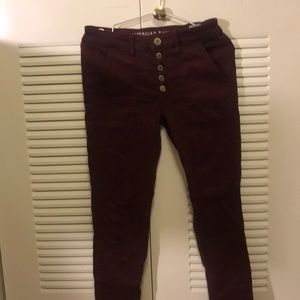 Stretchy jeans maroon